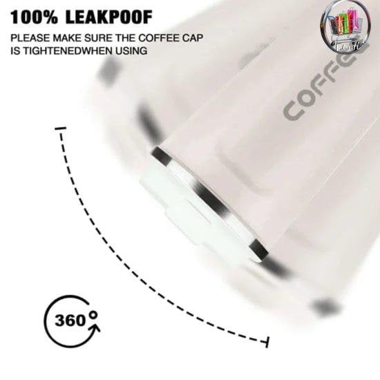 Leak-Proof Coffee Travel Mug with One-Click Lock - 360° Flip and Shake Proof Design