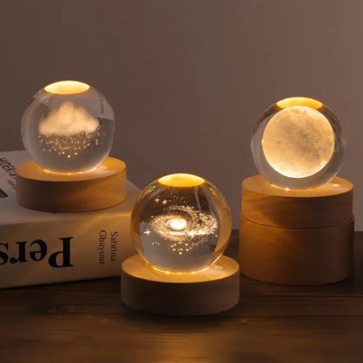 3D Galaxy Crystal Ball Night Light Lamp