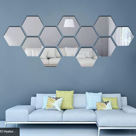 Hexagonal Acrylic Mirror Wall Sticker